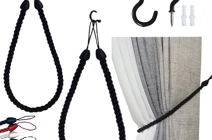 SLIFEOW Curtain Tiebacks Ropes – Handmade Chic for Your Windows!” 🖤✨