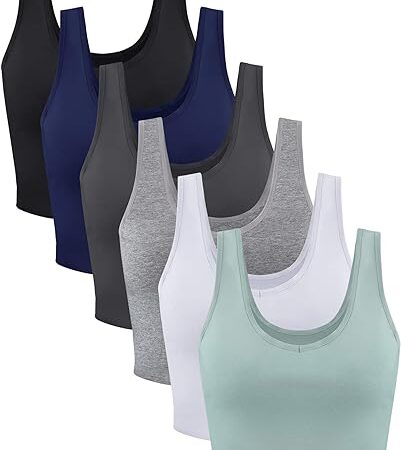 Elevate Your Active Wardrobe with 6 Pieces Women Basic Crop Tank Tops